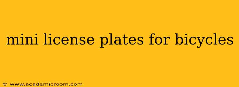 mini license plates for bicycles