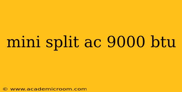 mini split ac 9000 btu