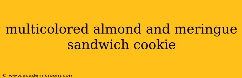 multicolored almond and meringue sandwich cookie