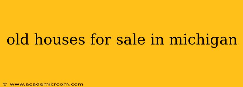 old houses for sale in michigan