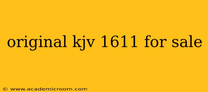 original kjv 1611 for sale