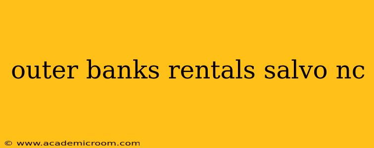 outer banks rentals salvo nc