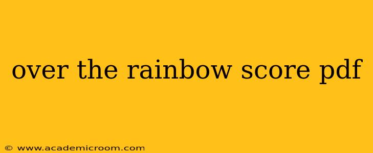 over the rainbow score pdf