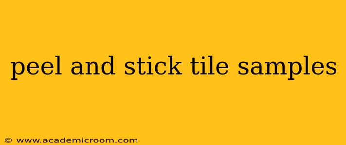 peel and stick tile samples