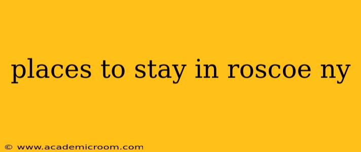 places to stay in roscoe ny