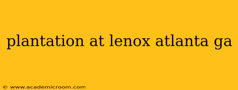 plantation at lenox atlanta ga