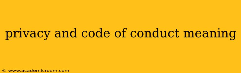 privacy and code of conduct meaning