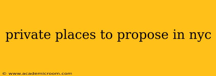 private places to propose in nyc
