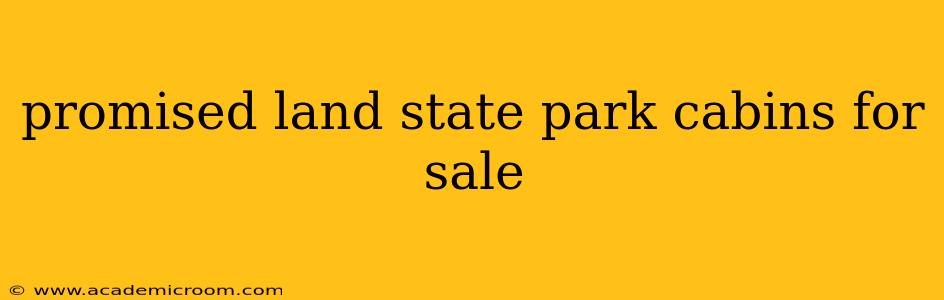 promised land state park cabins for sale
