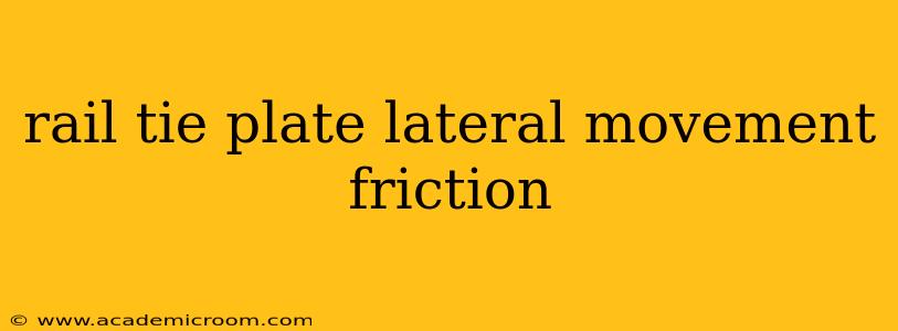 rail tie plate lateral movement friction
