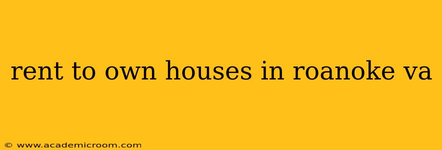 rent to own houses in roanoke va