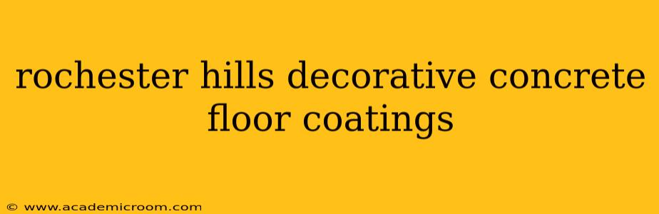 rochester hills decorative concrete floor coatings