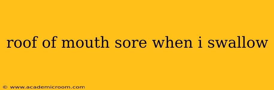 roof of mouth sore when i swallow