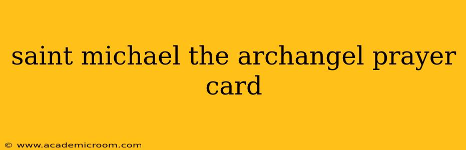 saint michael the archangel prayer card