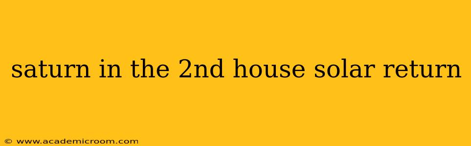 saturn in the 2nd house solar return