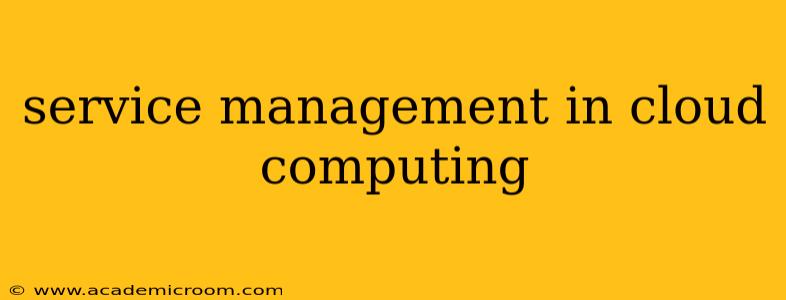 service management in cloud computing