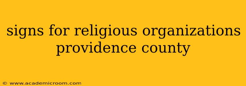 signs for religious organizations providence county