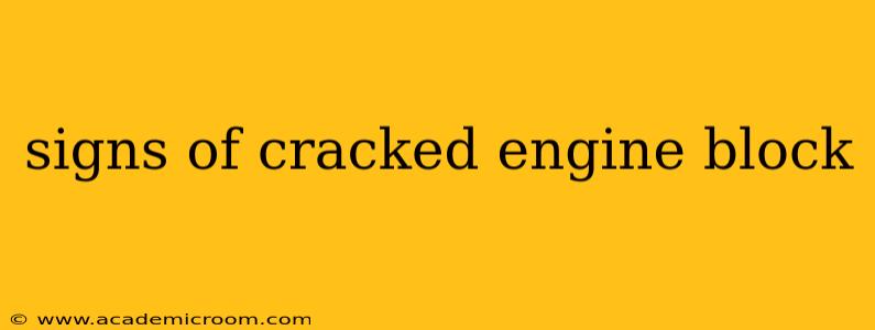 signs of cracked engine block