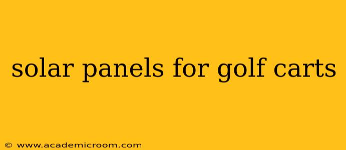 solar panels for golf carts
