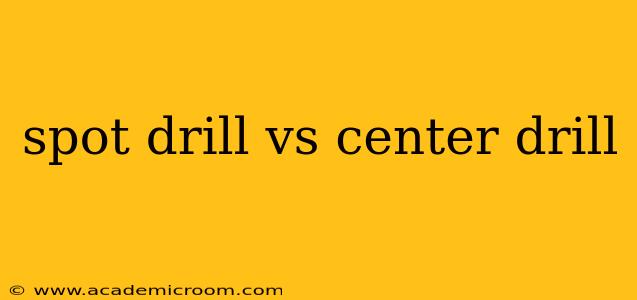 spot drill vs center drill