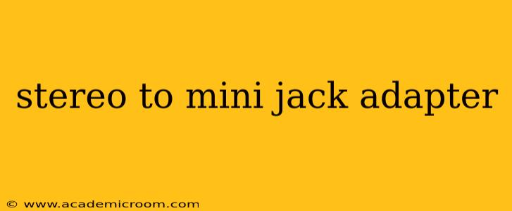 stereo to mini jack adapter
