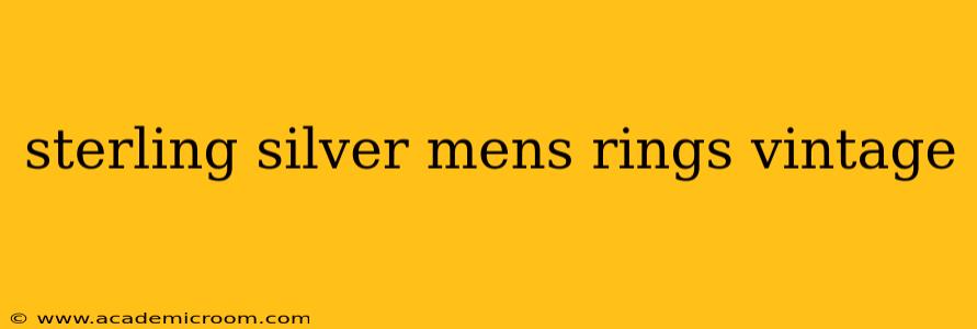 sterling silver mens rings vintage