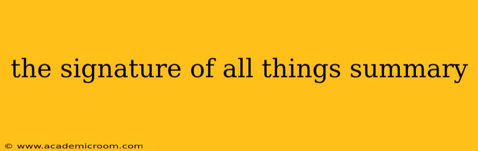 the signature of all things summary