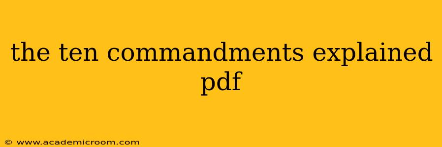 the ten commandments explained pdf