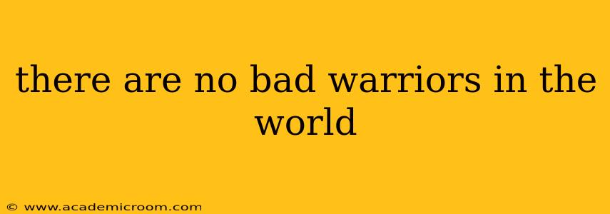 there are no bad warriors in the world