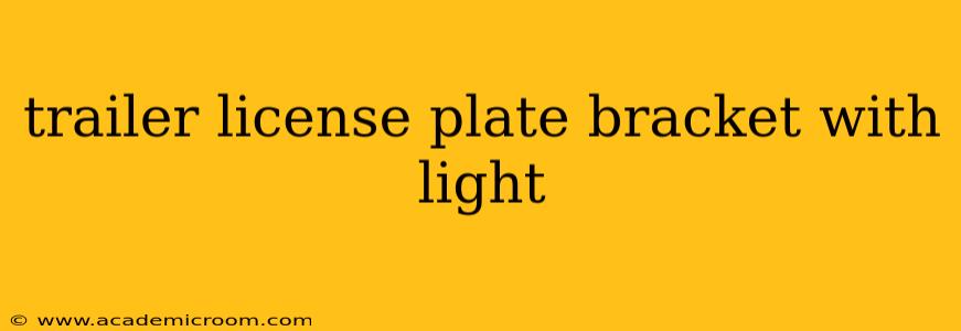 trailer license plate bracket with light