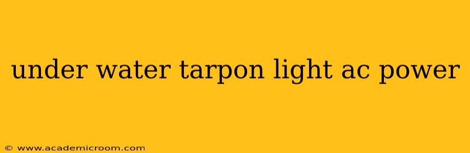 under water tarpon light ac power