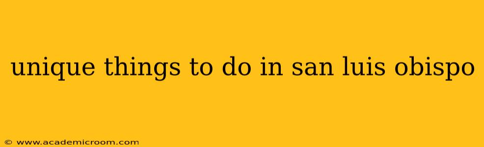 unique things to do in san luis obispo