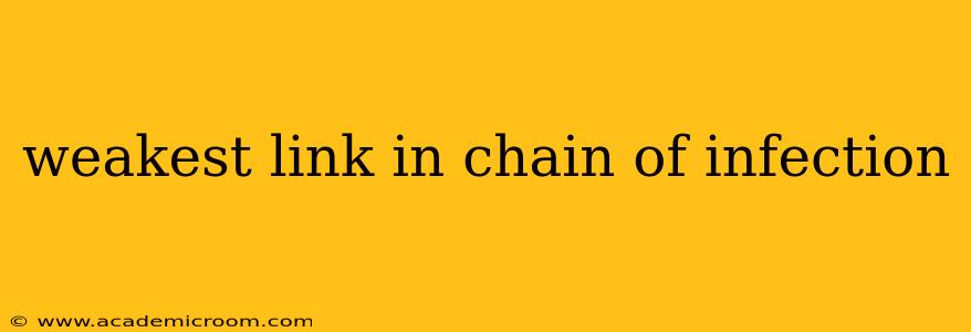 weakest link in chain of infection