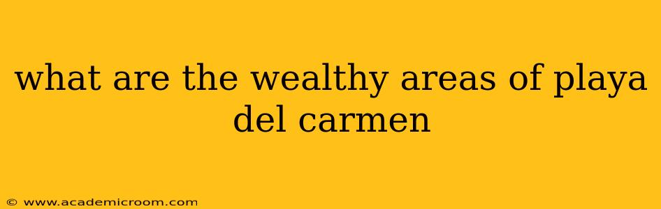 what are the wealthy areas of playa del carmen