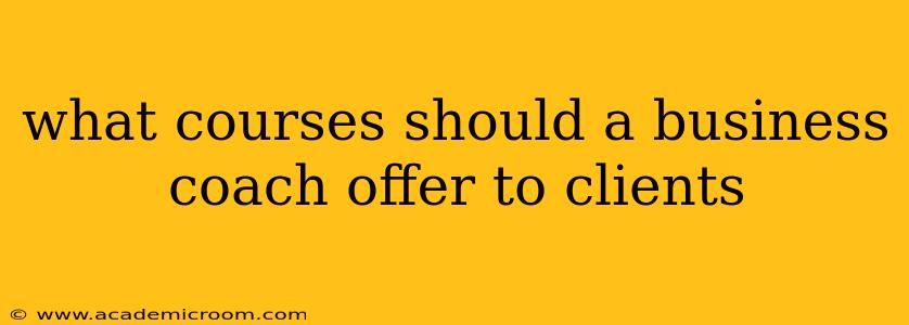 what courses should a business coach offer to clients