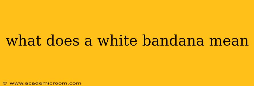 what does a white bandana mean