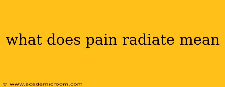 what does pain radiate mean