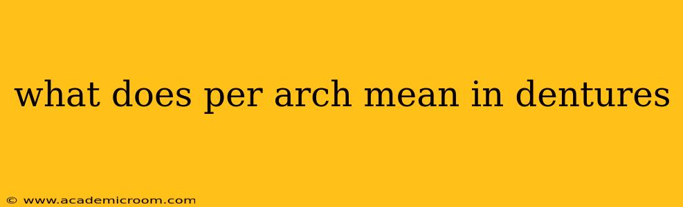 what does per arch mean in dentures