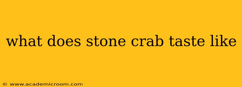 what does stone crab taste like