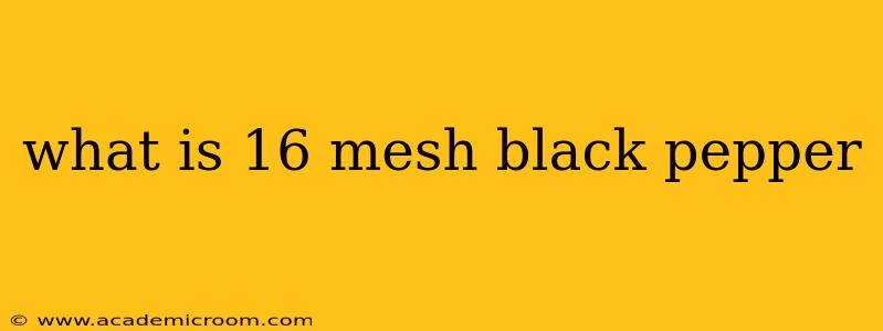 what is 16 mesh black pepper