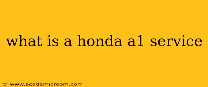 what is a honda a1 service