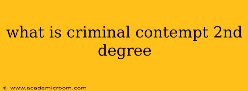 what is criminal contempt 2nd degree