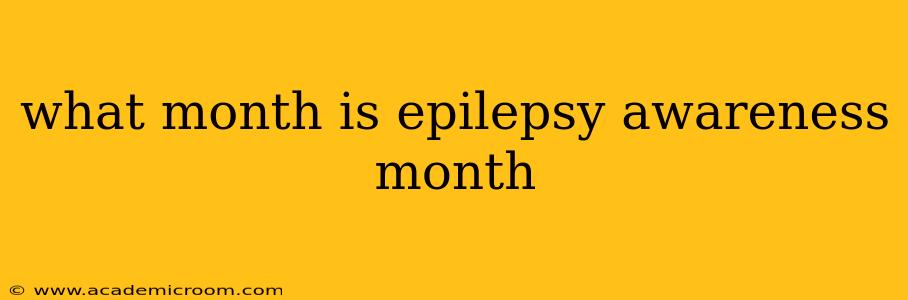 what month is epilepsy awareness month
