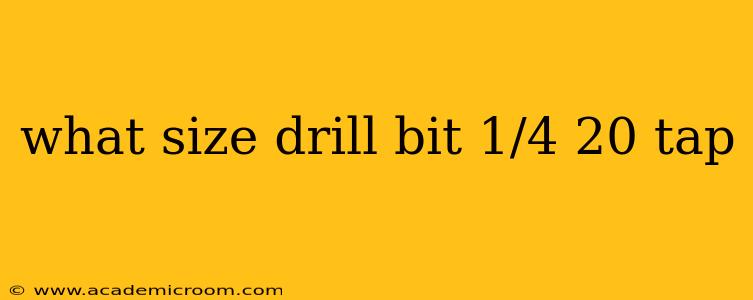 what size drill bit 1/4 20 tap