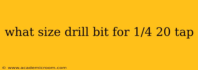 what size drill bit for 1/4 20 tap