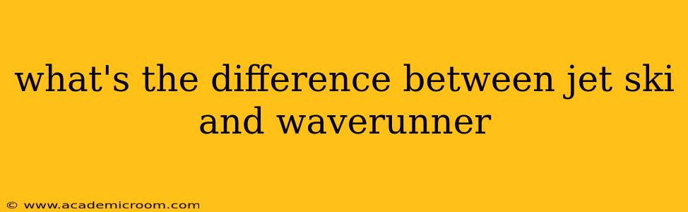 what's the difference between jet ski and waverunner
