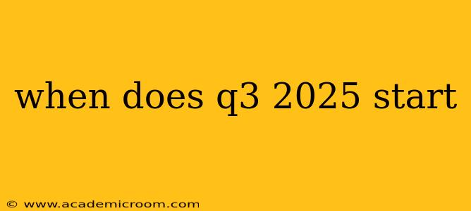 when does q3 2025 start