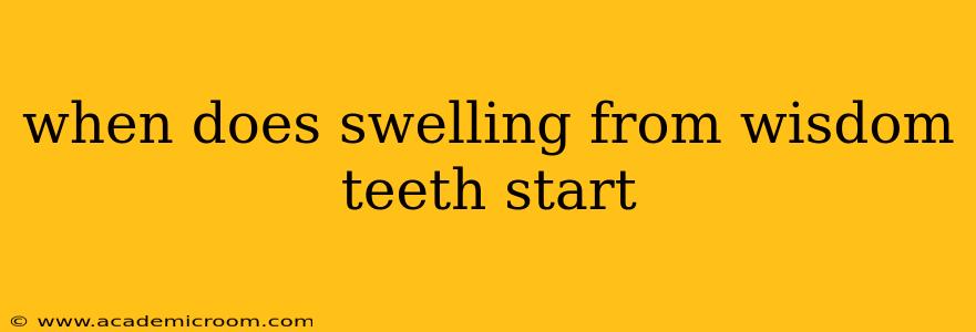 when does swelling from wisdom teeth start