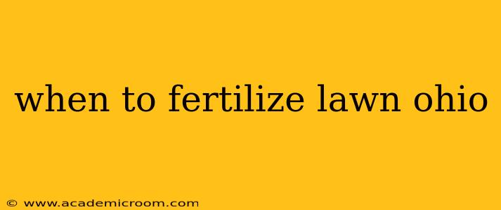 when to fertilize lawn ohio