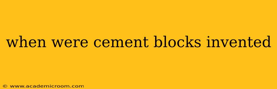 when were cement blocks invented